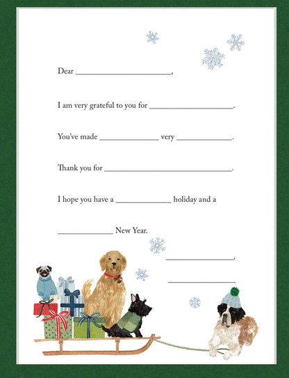 Thank You: HOLIDAY DOGS Stationery package